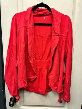 Lululemon wrap sweater in hot pink